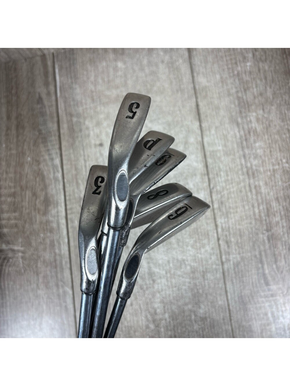 Vintage H&B PowerBilt Citation Irons 3 5 6 8 9 PW RH Steel Incomplete Set